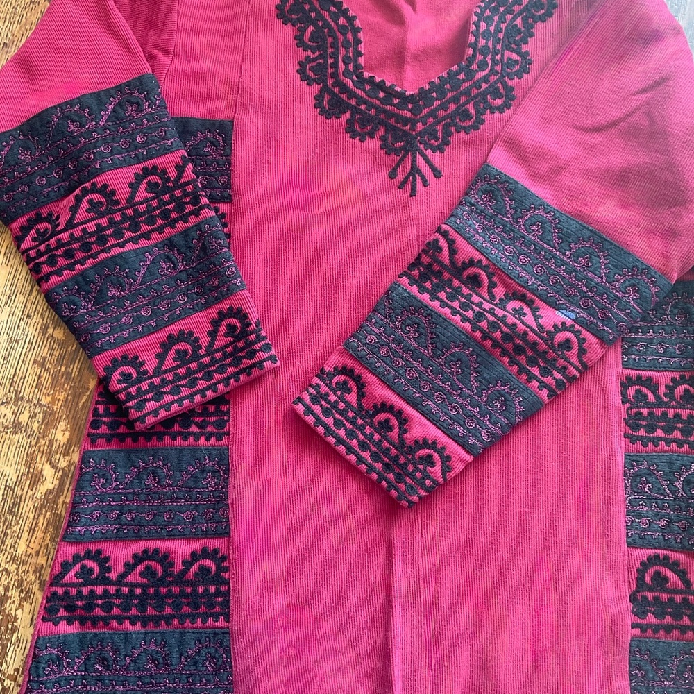 VINTAGE Unknown Brand Embroidered Dress size L/XL - Picture 11 of 16